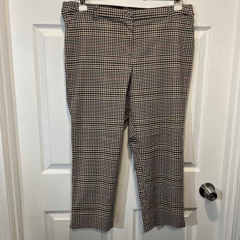 Maurices brown checkered‎ pant 18W Capri